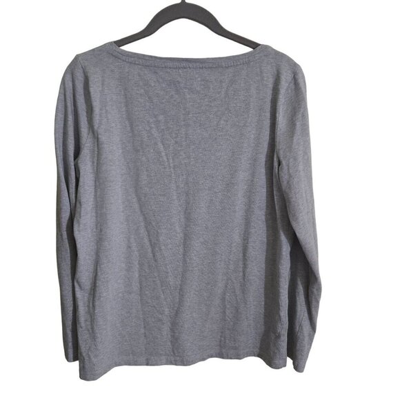 Talbots Boat Neck Long Sleeve Gray Sequined Deer Jersey Size Mp - Picture 3 of 6